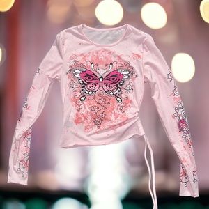 2000s inspired pink top